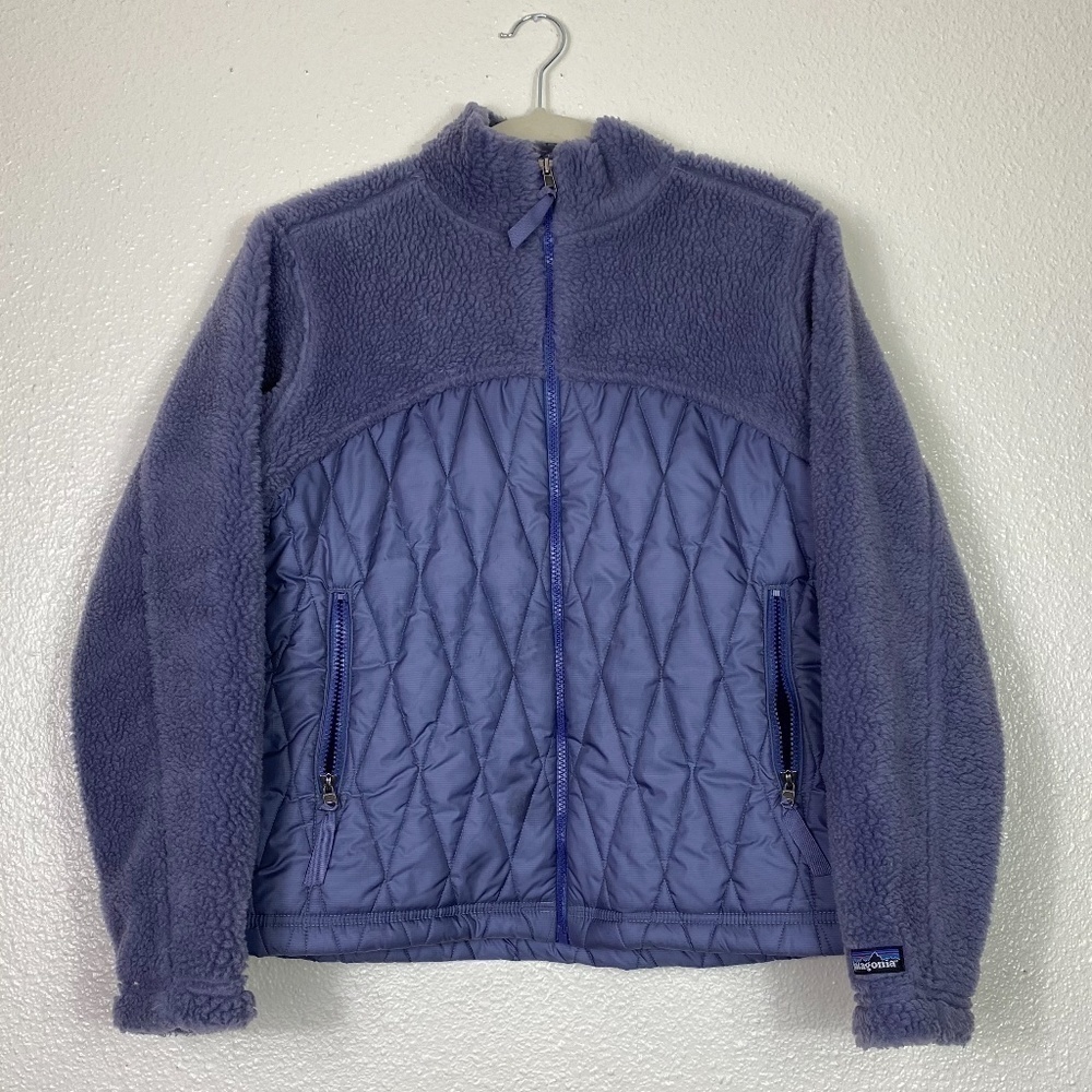 PATAGONIA Fleece Quilted Jacket Women's size S Amythyst Purple Diamond